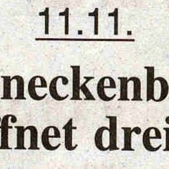 11.11. in der Linde: Zeitungsartikel.