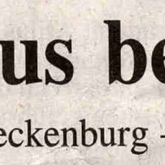 80 Jahre Schneckenburg: Zeitungsüberschrift.