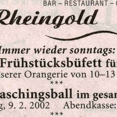 Erste Fasnachtsball im Rheingold: Zeitungsartikel.