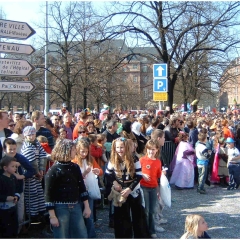 Die Clowngruppe in Straßbourg: Das Publikum war begeistert.