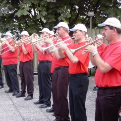 Die Clowngruppe beim Spieltermin in Hemmenhofen.