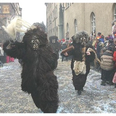 Umzug in der Stadt: Der Schneeschreck war dabei.