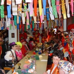 Rosenmontag: Die Clowngruppe bei den Behinderten und Versehrten.