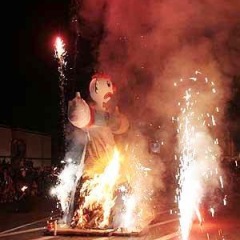 Verbrennung auf dem Stefansplatz: Vor der Verbrennung wurde ein kleines Feuerwerk abgebrannt.