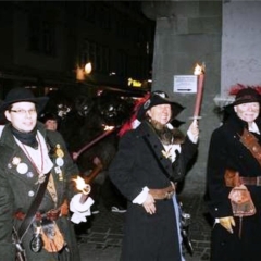 Verbrennung auf dem Stefansplatz: Der Räuber beim Verbrennungs-Umzug.