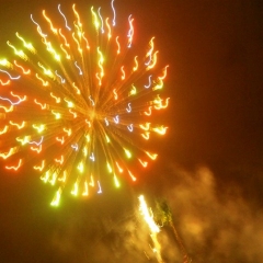 Narrenbaumstellen auf dem Gottmannplatz: Nach dem Stellen des Baumes gab es noch ein kleines Feuerwerk.