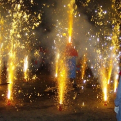 Verbrennung auf dem Stefansplatz: Mit ein wenig Feuerwerk ging die Verbrennung in seine "heiße" Phase.