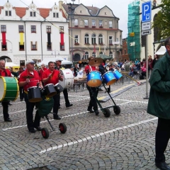 Die Clowngruppe beim Besuch in Tabor.