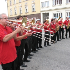 Die Clowngruppe beim Besuch in Tabor.