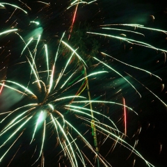 Narrenbaumstellen auf dem Gottmannplatz: Am Schluß wurde noch ein kleines Feuerwerk abgebrannt.