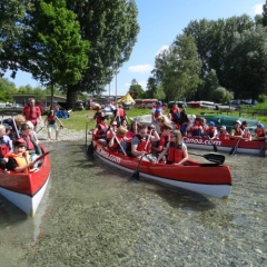 Kanuausfahrt vom Schneeschreck: Die Fahrt der Boote ging um die Reichenau.