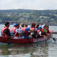 Kanuausfahrt vom Schneeschreck: Die Fahrt der Boote ging um die Reichenau.