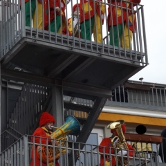 Rosenmontag mit der Clowngruppe: Besuch beim Pflegeheim Don Bosco.