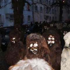 Narrenbaumstellen auf dem Gottmannplatz: Danach fädelte sich der restliche Schneeschreck in den Umzug.