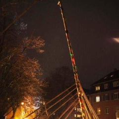 Narrenbaumstellen auf dem Gottmannplatz: Die Allensbacher Holzer stellten den Baum.