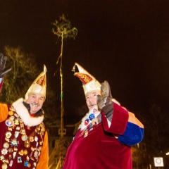 Narrenbaumstellen auf dem Gottmannplatz: Und waren wohl auch zufrieden.