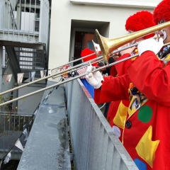 Rosenmontag mit der Clowngruppe: Darauf folgte der Besuch des Don Bosco Hauses.