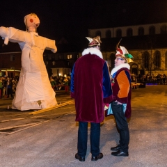 Verbrennung auf dem Stephansplatz: Die Puppe war für die Verbrennung vorbereitet.