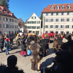 Umzug in Konstanz: Umzugsende auf dem Münsterplatz.