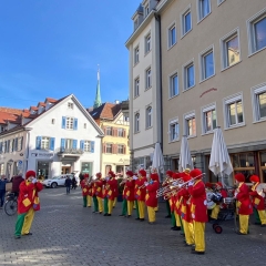 Rosenmontag mit der Clowngruppe:  Auf dem Stephansplatz.