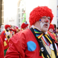 Umzug in Konstanz: Die Clowngruppe während dem Umzug.