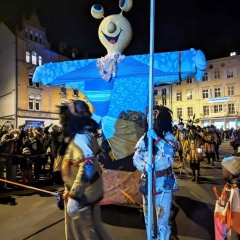 Verbrennung auf dem Stephansplatz: Die Puppe stand parat.