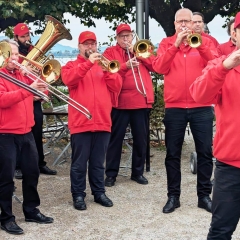 Auftritt der Clowngruppe in der Mole in Radolfzell.