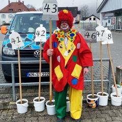 Hegau-Bodensee-Umzug in Gottmadingen: Die Schneckenburg beim Aufstellungsplatz.