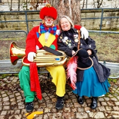 Hegau-Bodensee-Umzug in Gottmadingen: Die Schneckenburg beim Aufstellungsplatz.