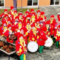 Rosenmontag: Die Clowngruppe im Don Bosco.