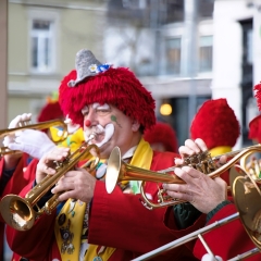 Schmutziger Donnerstag: Die Clowngruppe auf der Gass.