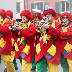 Schmutziger Donnerstag: Die Clowngruppe auf der Gass.