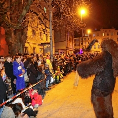 Verbrennung der Vereinigung Konstanzer Narrengesellschaften: Der Schneeschreck motiviert das Publikum.